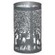Hill Interiors - Large Glowray Stag in Forest Lantern - Metal - L12 x W12 x H20 cm - Grey/Silver