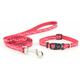 Ancol Puppy Collar and Lead Set Stars Red - 32358