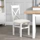 Cross Back Dining Chair with Fabric Seat - L43 x W50 x H97 cm - White