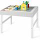 3-in-1 Kids Activity Table Wooden Children Building Block Desk Storage Drawers