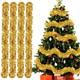 Groofoo - Christmas Tree Garland, 4pcs Christmas Tinsel Garlands, 2m Fir Garland, Sparkling Metallic Tinsel Garland for Wedding Birthday Party Walls