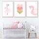 Set of 3 Paintings for Children's Room Girl Pink Baby Posters Set Rabbit My Princess Love Poster Birthday Gifts Unframed L(40X50CM) No Frame f