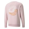 PUMA Downtown Logo Printing Sports Round Neck Pullover Pink Red