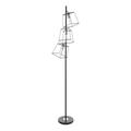 Dar Lighting Tower 3 Light Floor Lamp In Matt Black With Chrome Detail