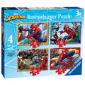 Spiderman Marvel Spider-Man 4 in Box, 12, 16, 20, 24pc, Jigsaw Puzzles, 19 x 14cm