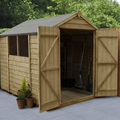 Forest Overlap Pressure Treated 8x6 Apex Shed - Double Door