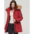 Superdry Everest Faux Fur Hooded Parka Coat - Red, Red, Size 10, Women