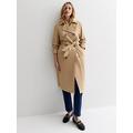 New Look Stone Formal Belted Trench Coat, Beige, Size 8, Women