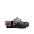 Hunter Womens Play Faux Fur Clog - Black/natural, Black, Size 6, Women