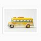 Toy Car School Bus Art Print by Scribble Studio