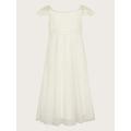 Monsoon Girls Estella Dress - Ivory, Light Cream, Size 6 Years, Women