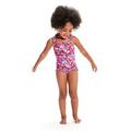 Speedo Girls Learn to Swim Printed Frill Thinstrap - Pink, Pink, Size 2 Years, Women