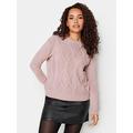 M&Co Pale Pink Cable Jumper, Pink, Size 22-24, Women