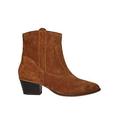 PIECES Dana Suede Western Boots - Brown, Brown, Size 36, Women