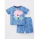 Boys, George Pig All Over Print Short Pyjamas, Blue, Size Age: 12-18 Months