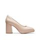 Clarks Zoya85 Court Patent Leather High Heeled Court Shoes - Sand, Beige, Size 3, Women