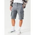 Very Man Denim Cargo Short - Grey Wash, Grey, Size 36, Men