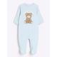River Island Baby Baby Boys Embroidered Bear All In One - Blue, Blue, Size 12-18 Months