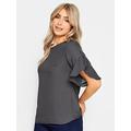 M&Co Frill Sleeve Blouse - Slate Grey, Grey, Size 16, Women