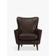 John Lewis Thomas Leather Wing Chair, Dark Leg