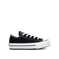 Converse Kids Girls Eva Lift Canvas Platform Ox Trainers - Black/White, Black/White, Size 11 Younger