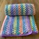 Pastel Rainbow Granny Stripe Baby Blanket, Pram Lap Blanket