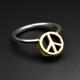 Peace Sign Brass & Surgical Steel Bcr Ball Closure Ring | Piercing Body Jewelry Rings Astm F-136