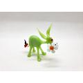 Green Donkey With Flower, Blown Glass Donkey, Figurine Collection, Art Animal Figurine, Unique Gift, Murano