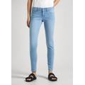 Skinny-fit-Jeans PEPE JEANS "SKINNY LW" Gr. 28, Länge 30, blau (bleached) Damen Jeans Röhrenjeans