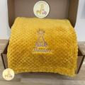 Personalised Blanket With Embroidered Giraffe Detail - Customised Baby Present Soft Waffle Fleece Newborn Gift in Box ~