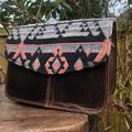 Unique Small Leather/Aztec Clutch Bag, Aztec/Buffalo Leather Ethically Made Unique Sustainable Leather, Recycled Purse