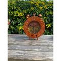 Metal Bird Feeder Hanging Clock Feeding Display Wildlife Gift Garden Decor Decoration Copper Effect