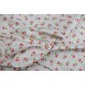 Cotton Fabric. Organic Poplin. Floral Fabric Suitable For Baby Clothes & Nursery Decor. Oeko-Tex Certified. Dainty Flowers On White