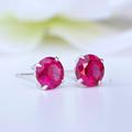 Big 8mm White Gold Ruby Earrings UK - 9Ct Lab Grown Studs Valentines Day Jewellery Jewelry