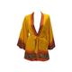 Recycled Retro Kimono Robe Boho Abstract Print Mini Wrap Beach Cover Up Free Size Up To 12 P27