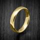 4.5mm Solid 9K Or 18K Real Gold Dome Shaped Wedding Band, Pick From Three Colours, Classical Ring Engraving