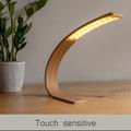 Oak Bedside Lamp, Modern Table Reading Wood Desk Light, Nightlight Or Led Accent Lamp