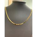 1Pc 23.5'' Ready To Use 24K Goldplated Unique Necklace Chain, Layering Plate Lock Chain Dainty Necklace, Perfect For Pendant 169