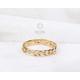 14K Gold Palm Franco Chain Ring, Wheat Foxtail Curb Men Women Link Spiga Ring