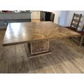 Square Parquet Dining Table - Solid Oak, Herringbone Design, Bespoke Measurements Available, Seats Up To 12