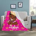 Personalized Black Royal Queen Princess Baby Girl African American Fleece Throw Blanket Gift Mommy Daddy Shower Unique Crown