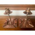 Arts & Crafts Copper Candlestick Ashtrays, & Candlesticks, Antique Candle Holders