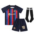 Kid's 2023 Barcelona Soccer Jersey #10 Messi Kit With Short, 22-23 10# Home | Adults & Kids