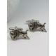 Antique Silver Buffalo Cuff Links Set Of 2