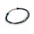 Black Silver Gold Or Rose Beaded Bracelet Anklet, Double Layer, Surfer Style Faux Leather Waterproof Adjustable Cord Simple No Metal