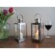 Set Of 2 Gorgeous Polished Chrome Silver Candle Lanterns Holders Tea Light Holder Wedding Lantern 25cm