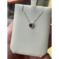 Natural Ruby Pendant 6mm Natural 14Kt White Gold Necklace Heart Solid Certificate Comes With Purchase