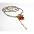 Garnet Pendant - Gold 24K Diamond Pendant Necklace Necklace Free Shipping
