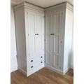 Wardrobe - Corner Wardrobe 4 Door Drawer Fluted Style