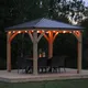 12Ft X 12Ft (3.7 X 3.7M) Cedar Gazebo With Aluminium Roof & Pvc Guttering